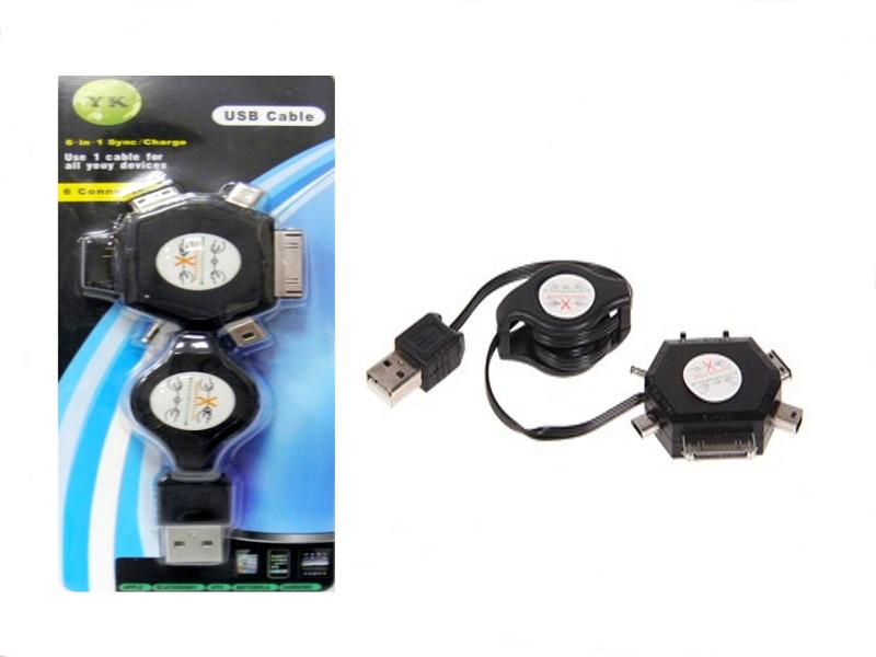 DD94 Universal USB Charger with Retractable Cable