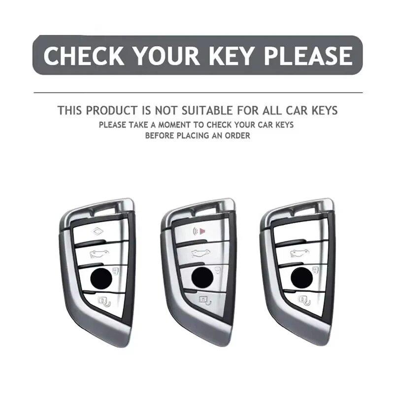 Zinc Alloy Leather Car Key Case For Bmw X5 X3 X1 X6 X7 1 3 5 6 7 Series G20 G30 G11 F15 F16 G01 G02 E39 E46 Car Key Case
