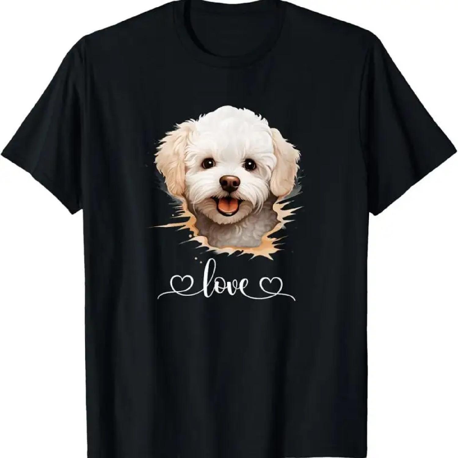Cute Dog Love Puppy Bichon Frise T Shirt XXXXXL разноцветный
