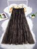 Women's High-Waisted Leopard Print A-Line Skirt with Full Hem