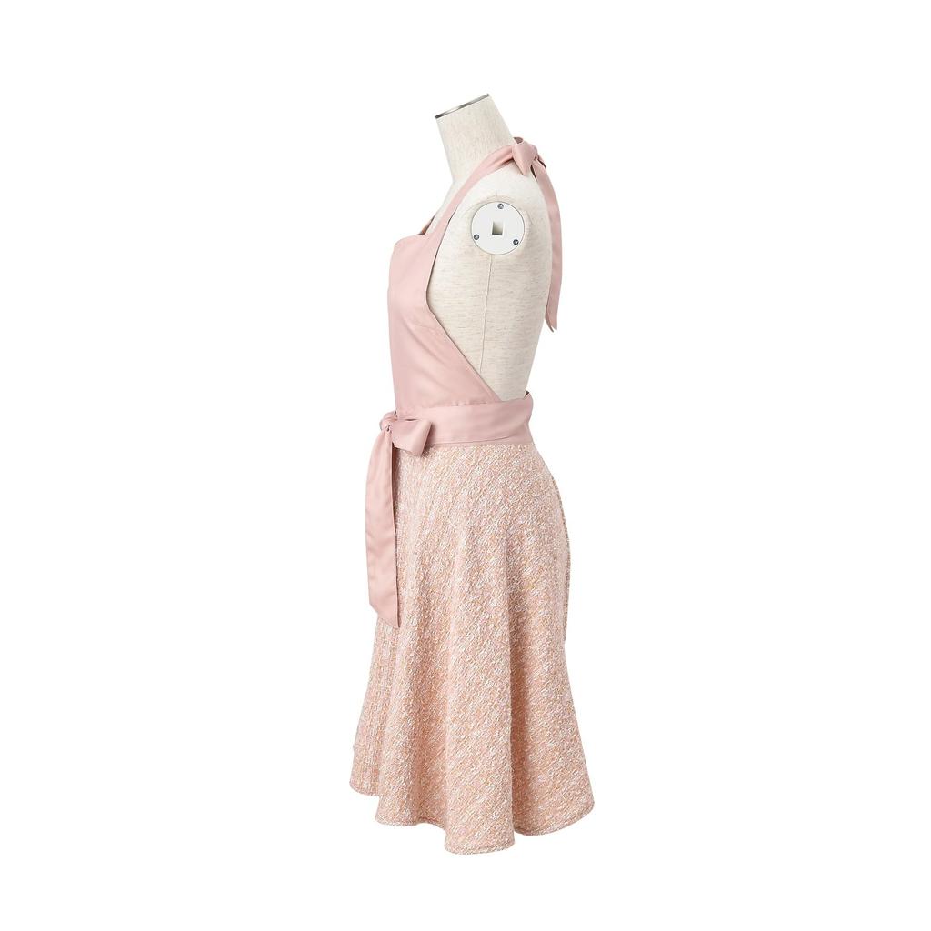 Francfranc Tweed Full Apron, Pink