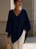 Spring 2026 Korean Style V-neck Knit Lantern Sleeve Sweater - Casual Miumiu Women’s Fashion