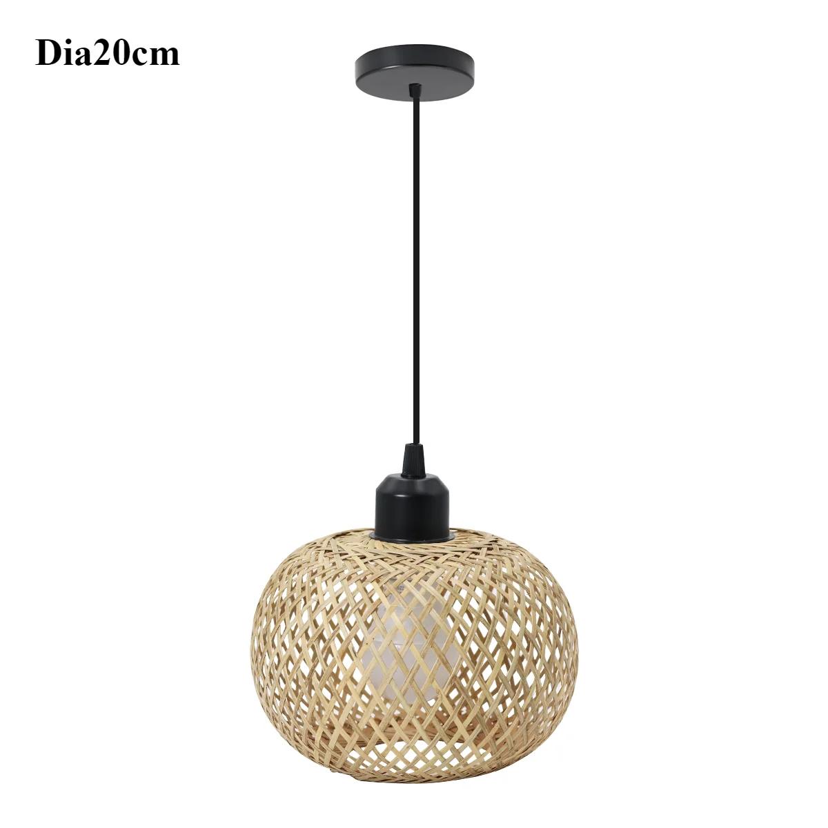 

Плетеный вручную бамбуковый подвесной светильник люстра подвесной светильник ротанговый подвесной светильник арматура ресторан столовая внутреннее освещение NO BULB