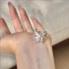Italian Handmade Brushed Craft Butterfly Ring Female Cold Wind Niche Design Matte Butterfly Ring Opening