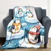 1pc Penguin Winter Blanket, Lightweight Flannel Blanket for Sofa, Bed, Travel, Camping, Living Room, Office,006