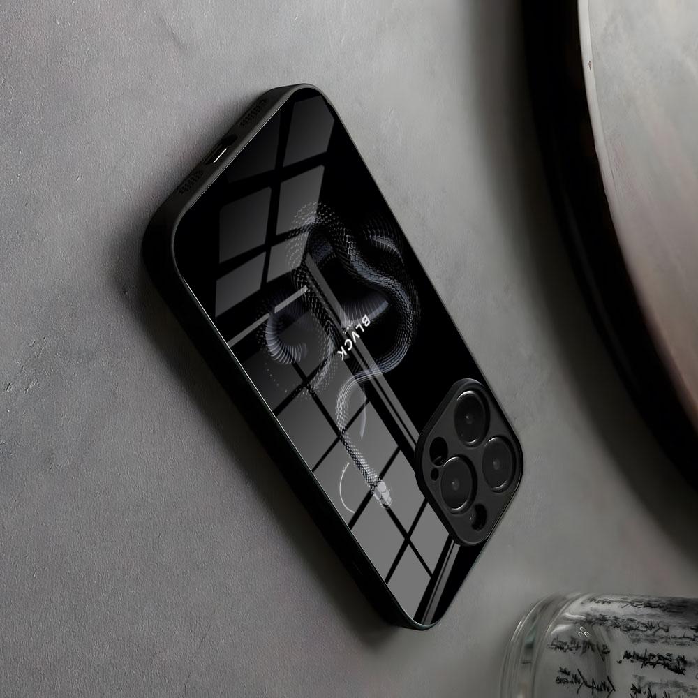 Snake Rose Skull Blvck Black Phone Case Wave Glass For IPhone17 Air 16 15 17 14 Pro Max 13 12 11 X XS XR Plus For Samsung S 25 2