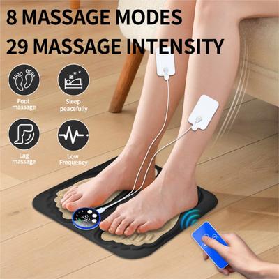 Nou Pad Masaj Electric EMS 3D pentru Picioare cu Telecomandă, Covoraș de Masaj Inteligent Pliabil pentru Stimularea Mușchilor Picioarelor, Relaxare și Modelare Picioare