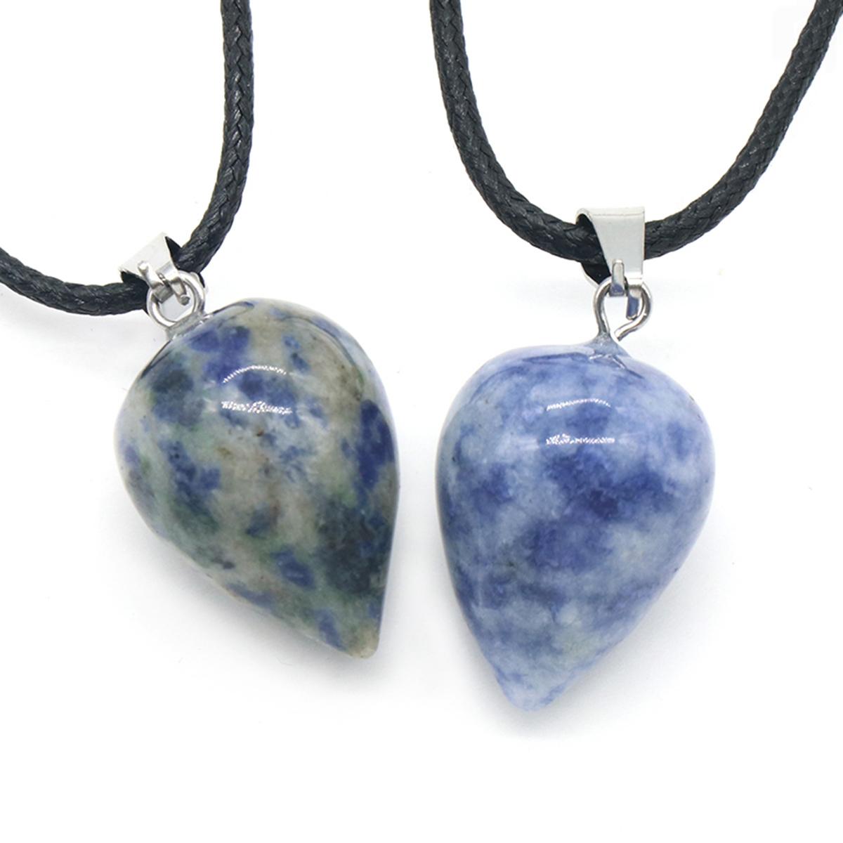 

Ожерелье из натурального камня в форме капли, кулон, кристалл, розовый кварц, аметист, содалит, опал, подвеска, веревочная цепочка, ожерелья для женщин и мужчин, ювелирные изделия, колье 22x16 мм 1Pcs/22x16mm-Sodalite