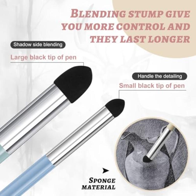 Dual-Headed Sketch Pens Sponge Smudge Set 2Pcs Reusable Durable Art Supplies for Hobbyists Home DIY Art Projects