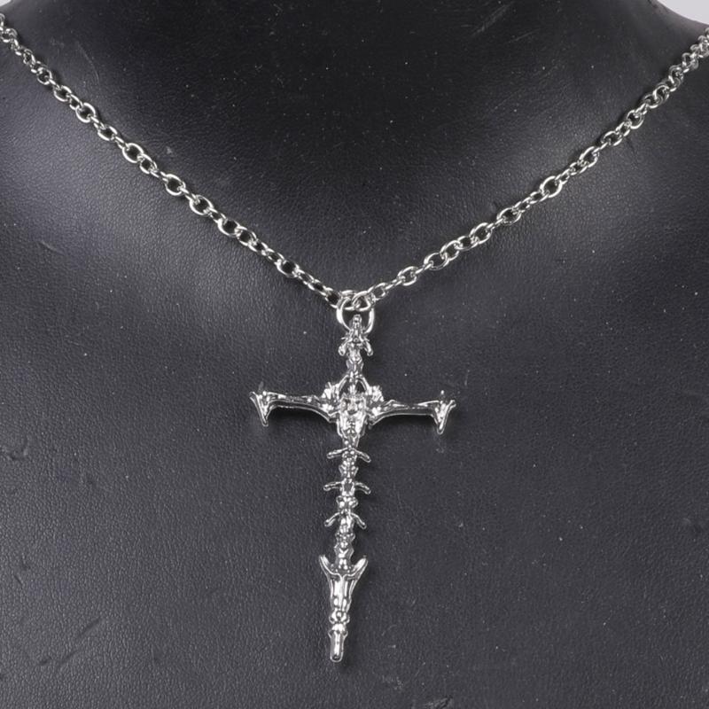 Unique Skull Bone Charm Necklace Stylish Unisex Accessory Alloy Collarbone Chain Jewelry For Daily Wear