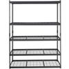 Storage Shelving Unit, 5-Tier Adjustable, 2000 Lbs Capacity, Heavy Duty Garage Shelves Metal Organizer Wire Rack, Black, 60" L X 24" W X 78" H for