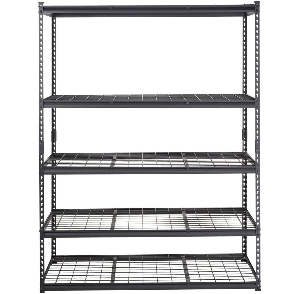 Storage Shelving Unit, 5-Tier Adjustable, 2000 Lbs Capacity, Heavy Duty Garage Shelves Metal Organizer Wire Rack, Black, 60" L X 24" W X 78" H for
