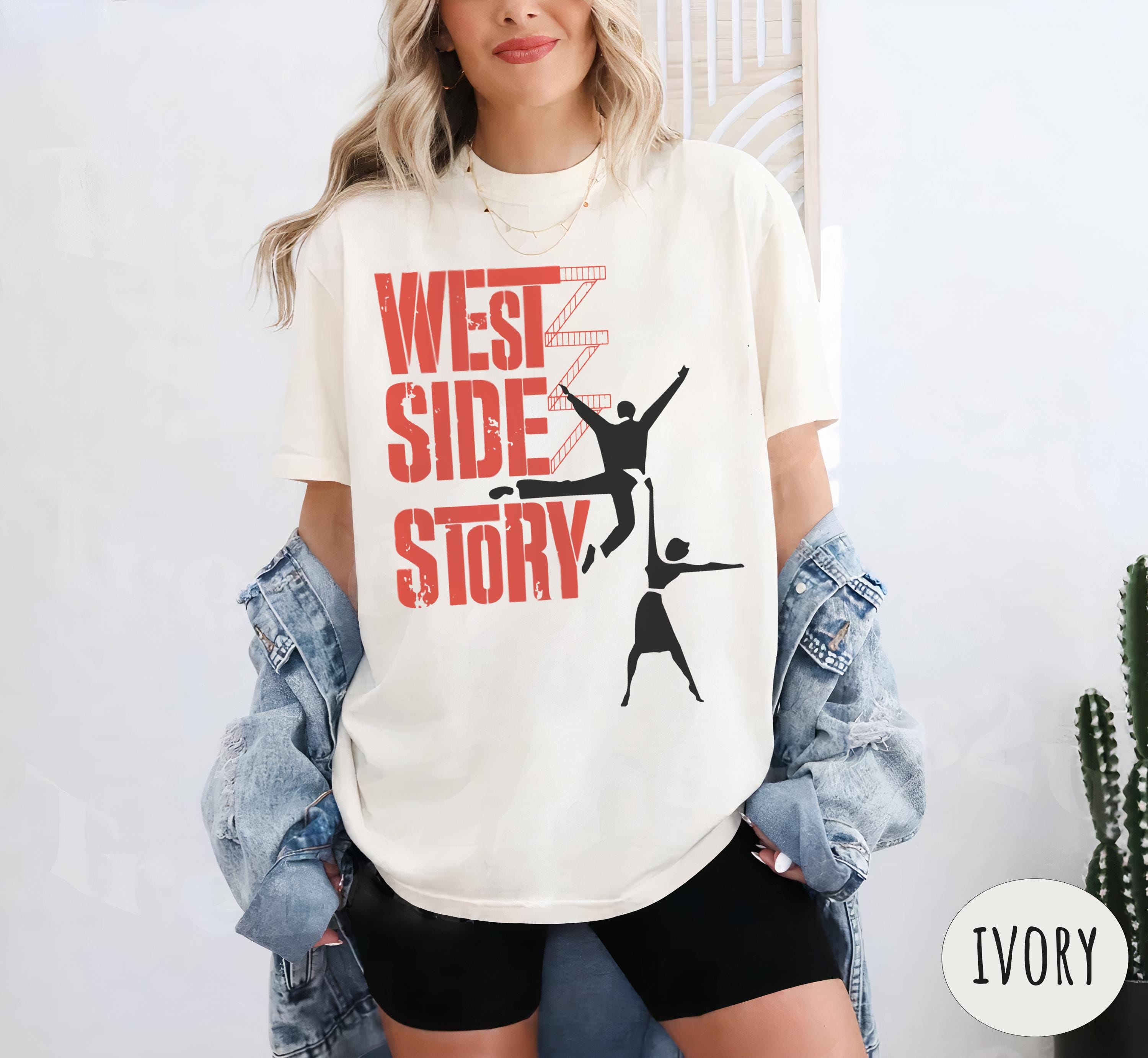 

2026 Summer Womens Vintage West Side Story Tshirt Pure Cotton and Breathable Short Sleeve Streetwear Oversized Loose Casual 4XL