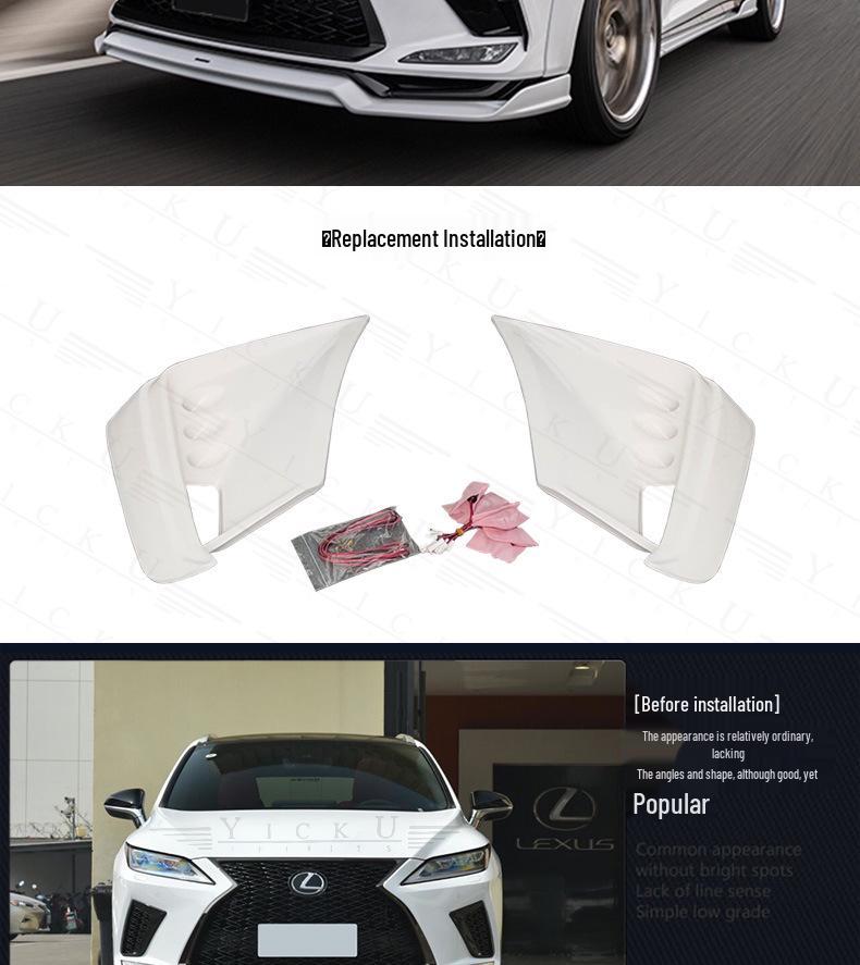 20-22 Lexus RX300 Carbon Fiber Body Kit: Front Lip, Fog Light Covers, Rear Lip, Fender Flares, Side Skirts
