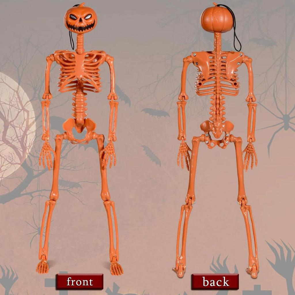 Skeleton Halloween Decoration Halloween Full Body Skeleton Sculpture 2.95Ft Posable Joints Realistic Human Bones For Indoor