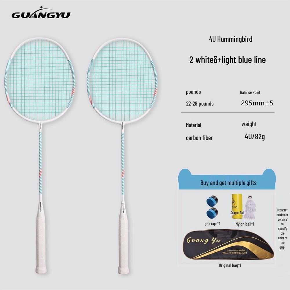 4U Carbon Fiber Badminton Racket Set for Couples - Home Entertainment Double Pair