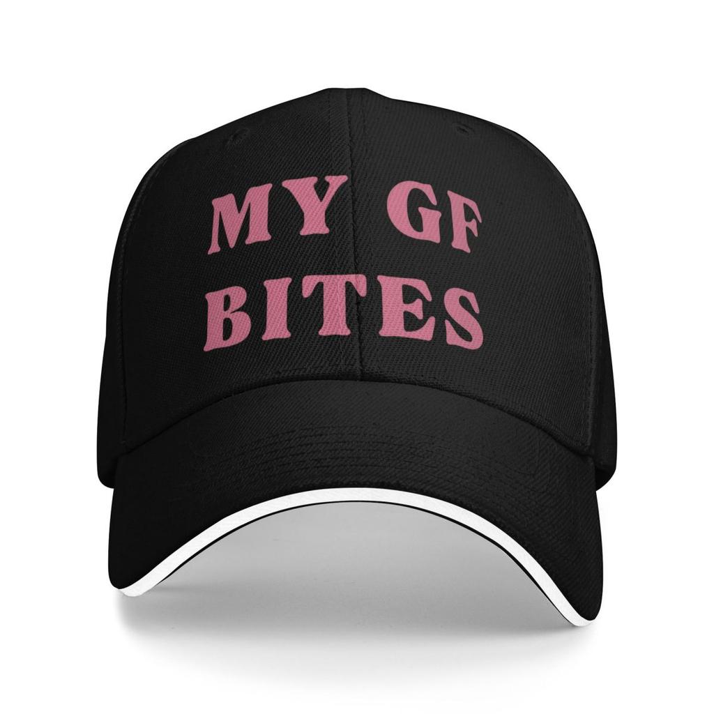 Baseball Caps Funny My GF Bites Letter Print Trendy Customized Unisex Sport Spring Caps
