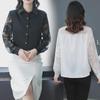 2025 Women's Trendy Long Sleeve Chiffon Shirt, Versatile Burnout Fabric, Simple Single-Breasted Design