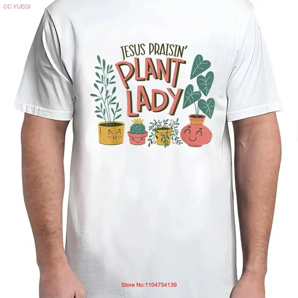 Jesus Praising Plant Lady Christian Lovers For Adult S 4XL T Shirt vintage Washed fashion Breathable Top For Everyday Wear