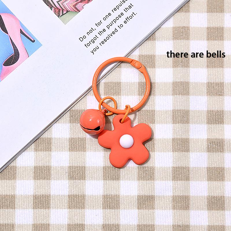 Koreański mały cukierkowy kwiat brelok dla kobiet dziewczyna dzwonek breloczek kluczyk do samochodu torba na łańcuszku wisiorek z zawieszką biżuteria na imprezę