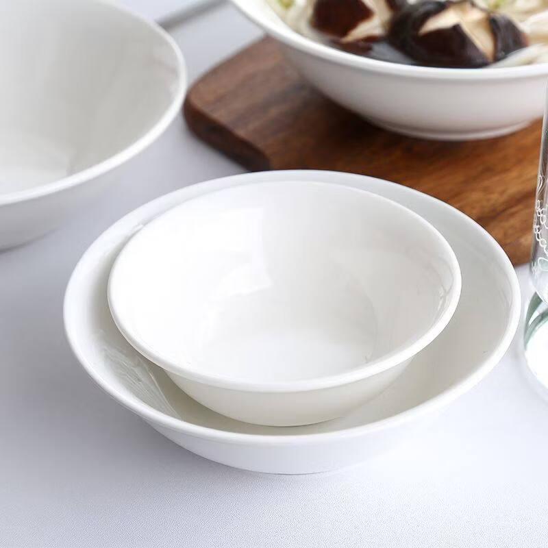 Thickened Pure White Ceramic Serving Bowls