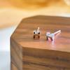Mini Small, Glossy Letters H Three-dimensional Full Diamond Earrings Exquisite and Extremely Simple and Cold Wind Earrings