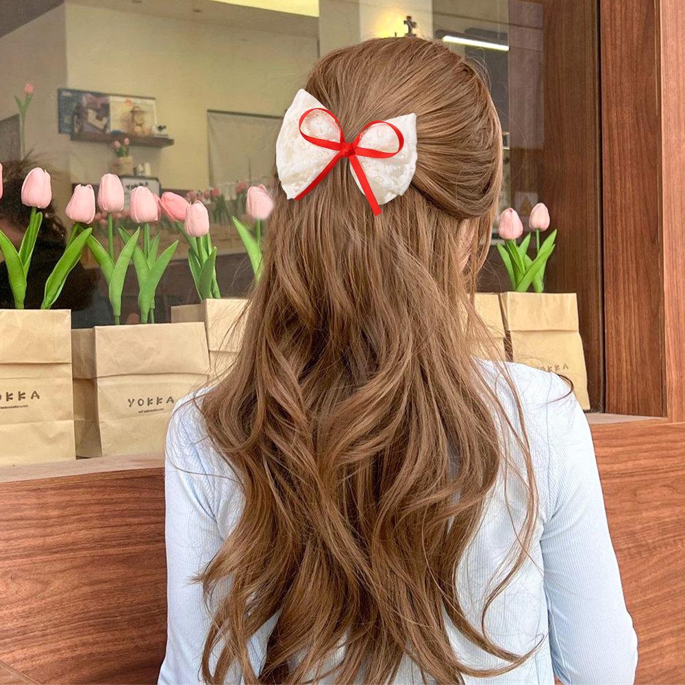 Clipsuri de păr noi cu fundă din dantelă pentru fetiță, dulci, elegante, agrafe de păr cu fundă, barrete, podoabă de cap făcută manual, accesorii de păr pentru copii, cadouri