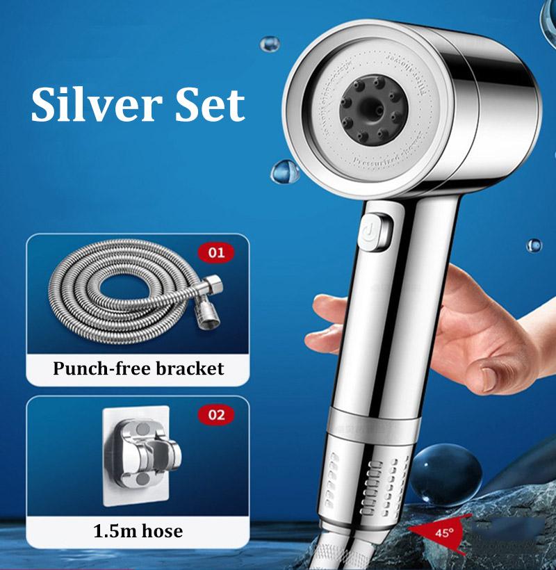 4 Modes High Quality New Pressurized Shower Head Filter Water Saving Durable Anti-blocking Universal Shower Set