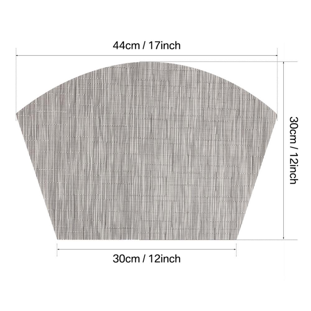 4pcs Set Round Table Placemats Wedge Washable Table Mat for Kitchen Table Heat Resistant Round Table Irregular Kitchen Coaster