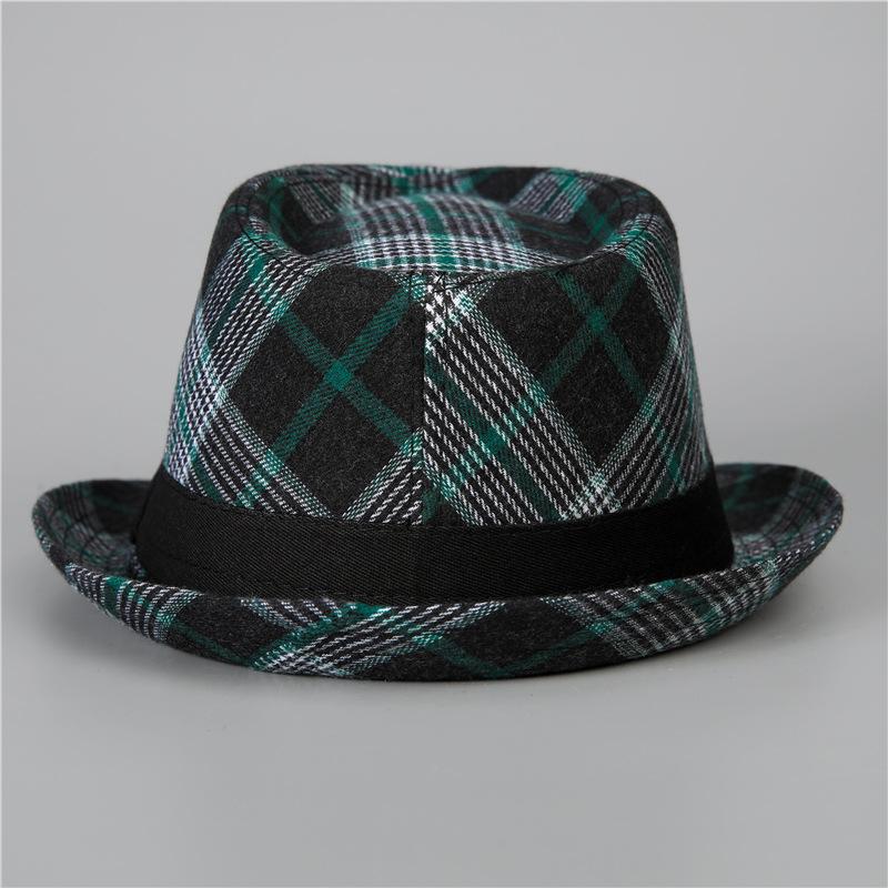 Short-Brimmed Top Hat Men'S And Women'S Spring Plaid Jazz Hat Versatile Casual British Gentleman'S Hat