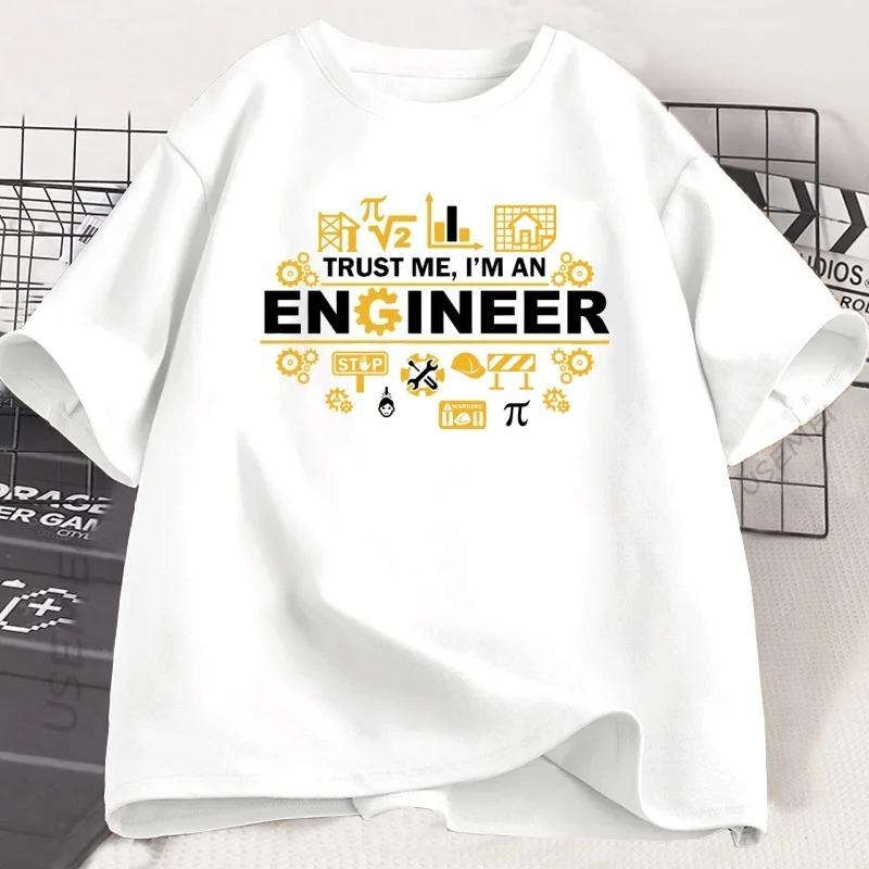 

Trust Me I m An Engineer T-shirts Funny Engineer Humor Graphic Tee Short Sleeve Round Neck Tshirt Loose Woman Clothing M