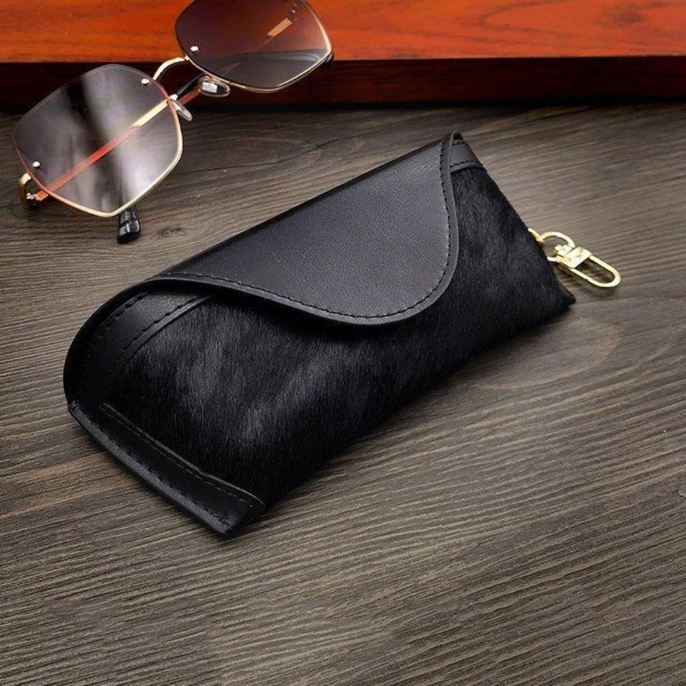 Plüsch PU-Leder Brillenetui Leopardenmuster Sonnenbrillen-Etui Brillenaufbewahrungstasche Outdoor