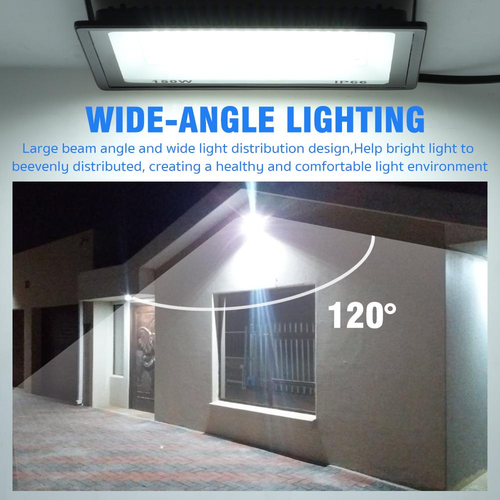 300W LED Floodlight 200W 100W Outdoor Spotlight Tempered Glass Flood Lights IP66 Waterproof LED Projector 150W Wall Light 220V