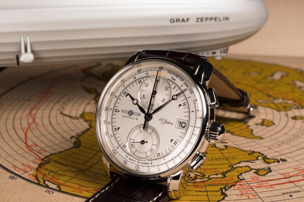 ZEPPELIN Watch Special Edition 100 Years 100th Anniversary Silver Dial Stainless Steel Quartz 41.5MM Germany Watch 8670-1 Men's Brown [Item]