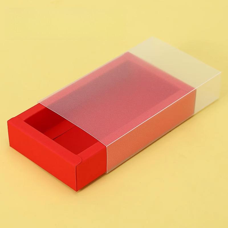 With Clear PVC Window Delicate Drawer Display  Kraft Paper Gift Packing Case Wedding Party Cookie Candy Boxes Anniversary Birthday Gift Boxes 10pcs