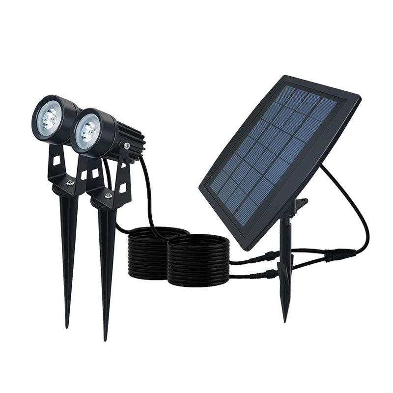 Dual Solar LED Lawn Spotlights with Light Control for Outdoor Gardens