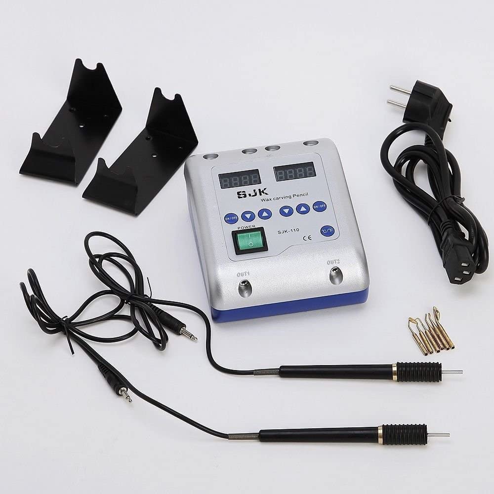 EUSTOMA Digital Wax Heater with Two Wax Pens and 6 Wax Tips, Engraving Machine, Wax Pot, Lab Equipment JT-21