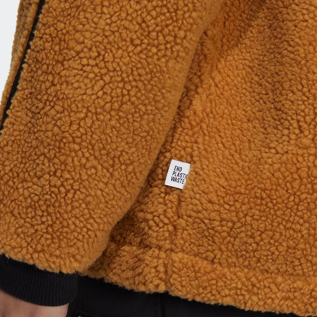 Adidas Neo Utility Jacket Padded with Stand Collar, Long Sleeves and Zipper Unisex Outerwear Brown HN4769