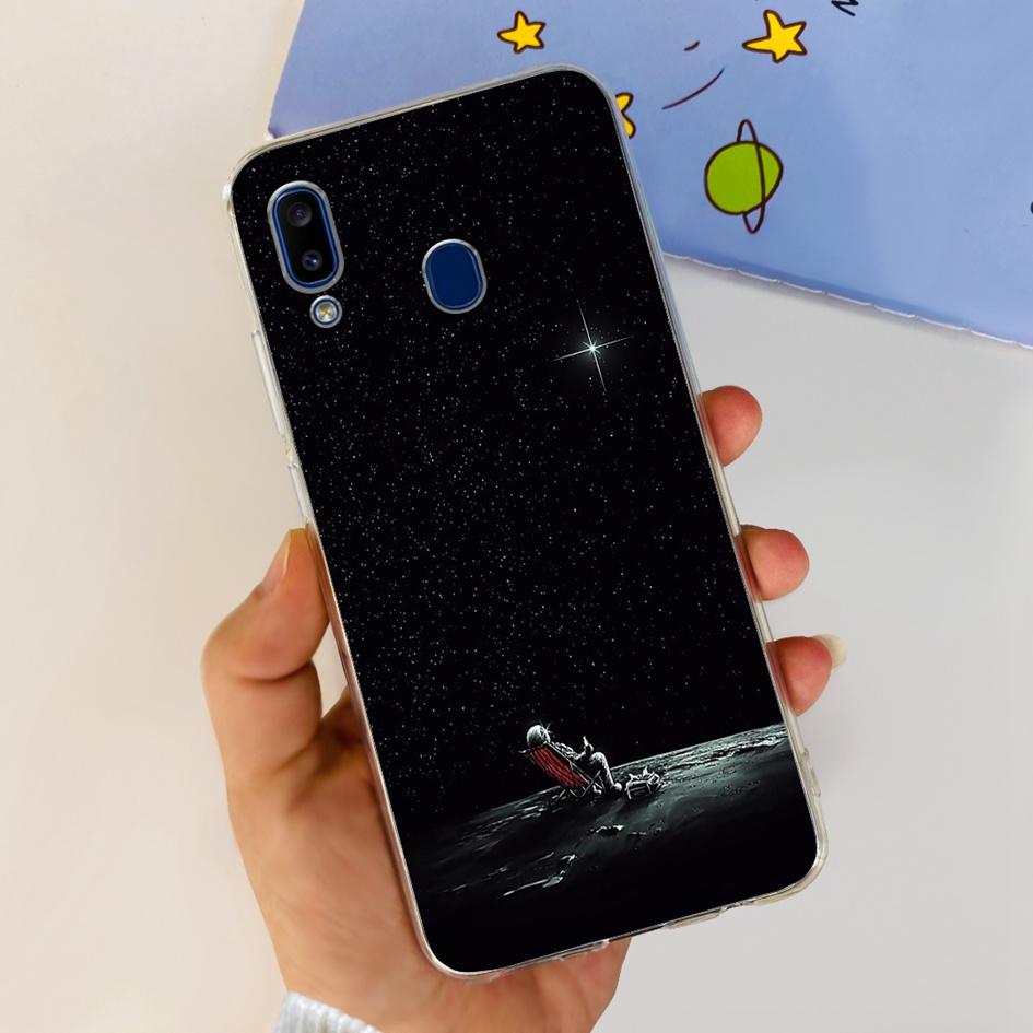 For Samsung Galaxy A20 Case A205 SM-A205F Silicone Cover Cute Astronaut Soft Phone Cases For Samsung A20e A202F A30 A305F Bumper