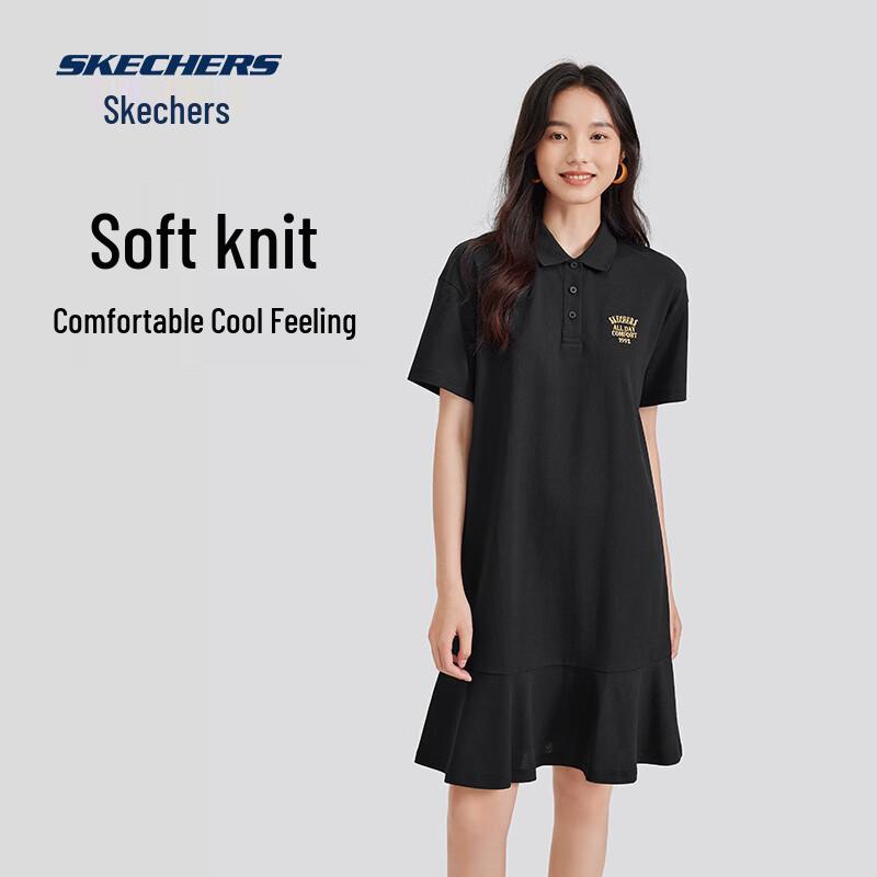 Skechers Women s Drop Shoulder Cooling Polo Dress S