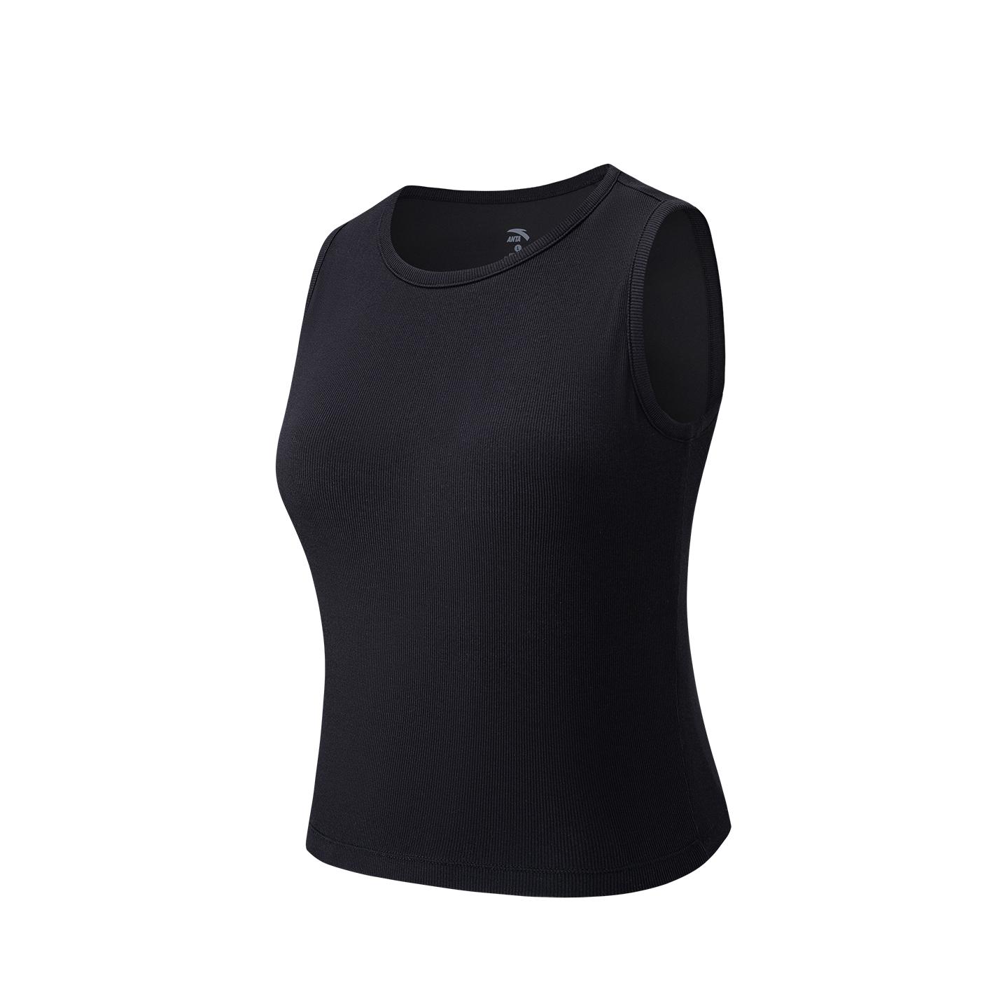 Anta Lifestyle Womens Knitted Summer Vest Women tops Black 962628102-4 XS