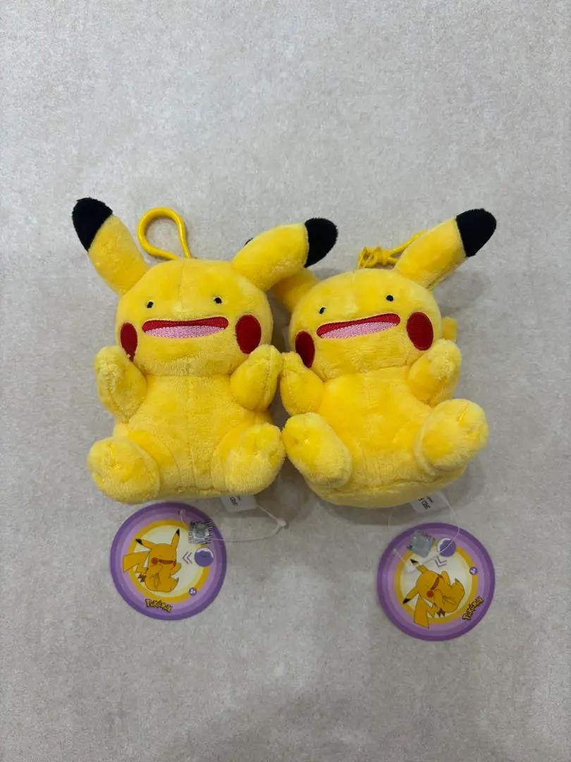 Korea Limited Ditto transform Pikachu stuffed animal Key chain Pokemon 2Set