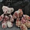 LIOOBO Plush Halloween Punk Bloody Plush Bear Halloween Bear Plush Keychain, Keychain, (Beige)
