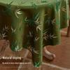 New Chinese Style Green Bamboo Tassel Round Tablecloth