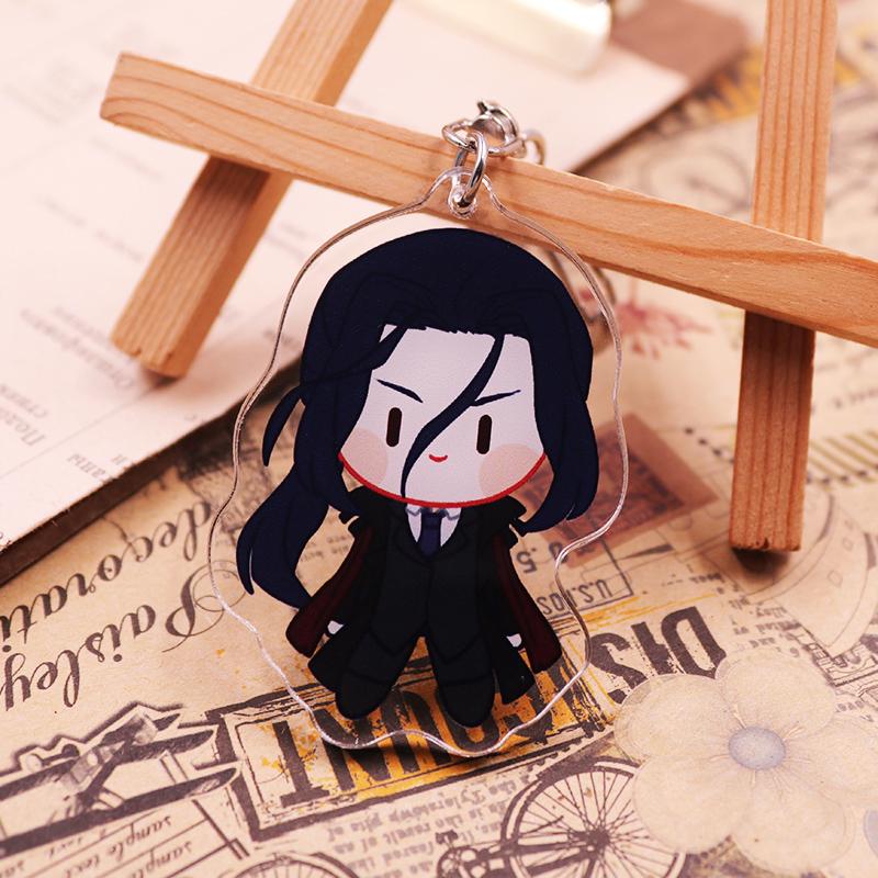 Action Bungo Stray Dogs Keychain Playthings Q Version Nakajima Atsushi Yosano Akiko Kunikida Doppo Mori Ogai Plastic Key Ring Present Toy