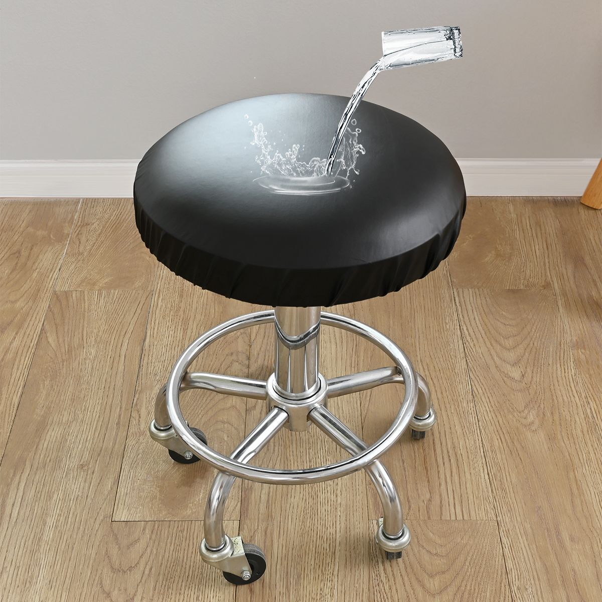

Leather Pu Waterproof Round Stool Cover Bar Beauty Barber Shop Lift Chair Cover S size - (suitable for diameter 35-45cm)