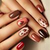 Square Press on Nail Glossy Designs Fake Nail Stick on Nail in 12 Sizes,24Pcs French Nail Tips for DIY Nail Art Decors