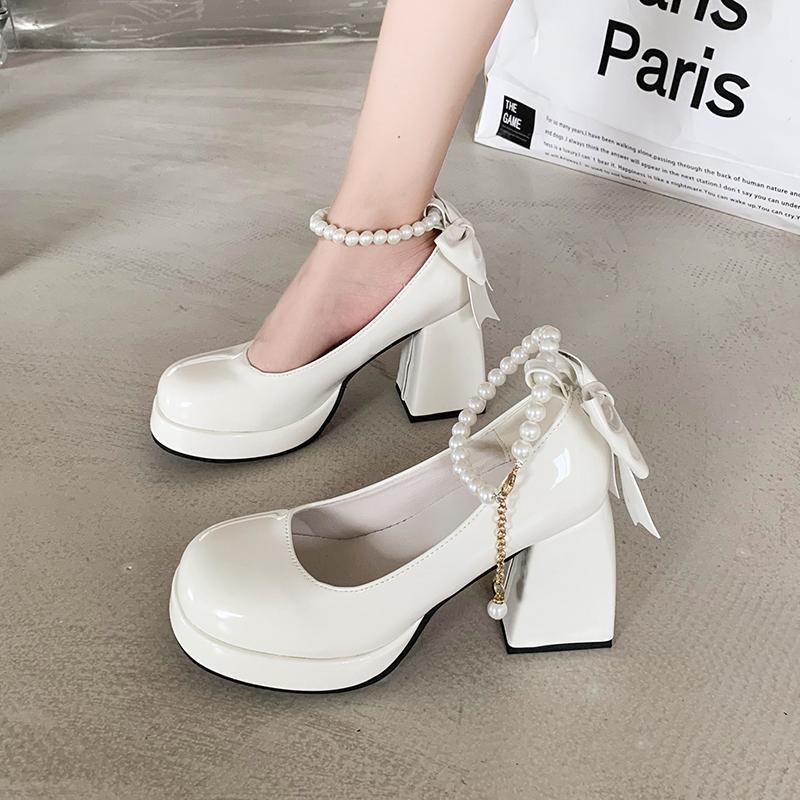 Designer Shoes Women High Heels Mary Jane Shoes Pumps New Ladies White Women Heels Platform Shoes Women's Heels Zapatos De Mujer