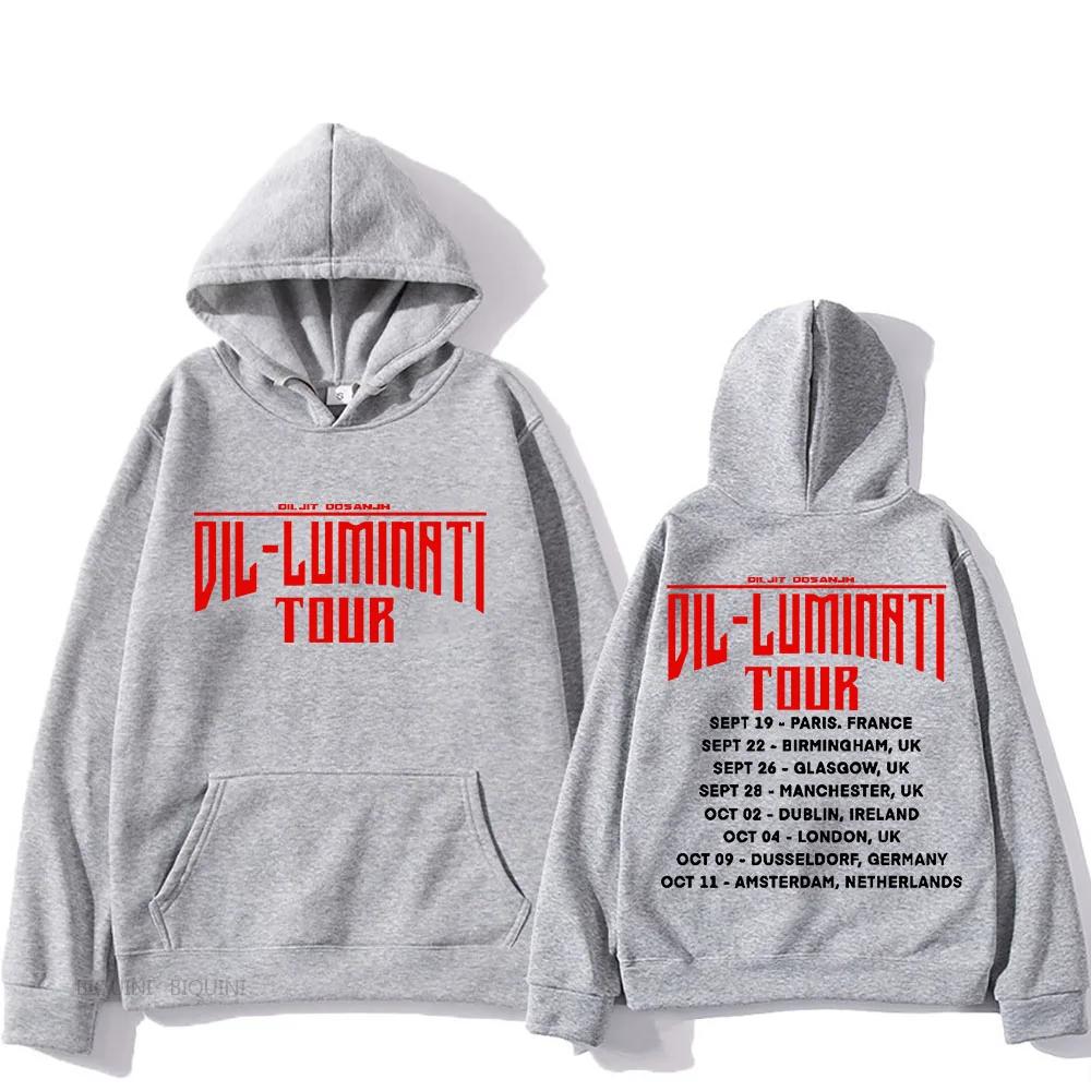 Dil-Luminati Tour Hoodie Diljit Dosanjh Long-sleeved Hip Hop Casual Sweatshirt With Hooded Fleece Clothes Gothic
