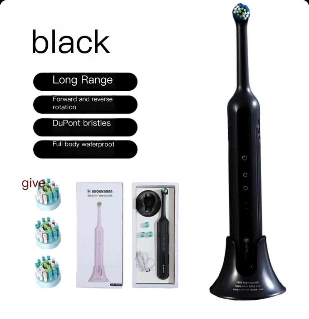 Brosse à dents électrique rotative pour nettoyer les dents des adultes Brosse à dents électrique avec 4 têtes de rechange supplémentaires